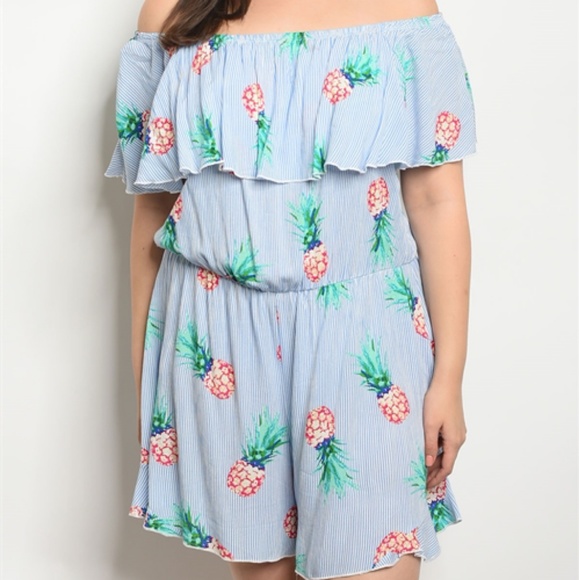🎈HP🎈PLUS SIZE PINEAPPLE PRINT ROMPER - Picture 2 of 3